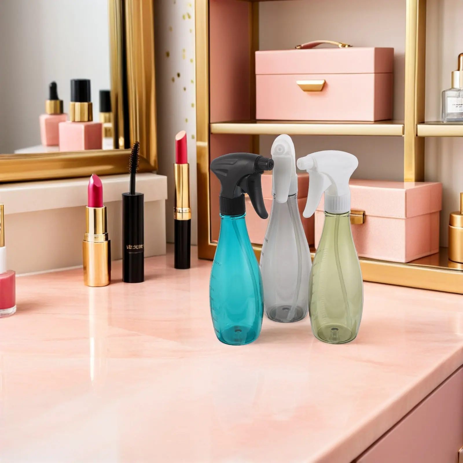 

Salon Hair Spray Bottle 500Ml Fine Mist Sprayer for Wetting Cutting Styling Professional Reusable Plastic Nozzle Dispenser