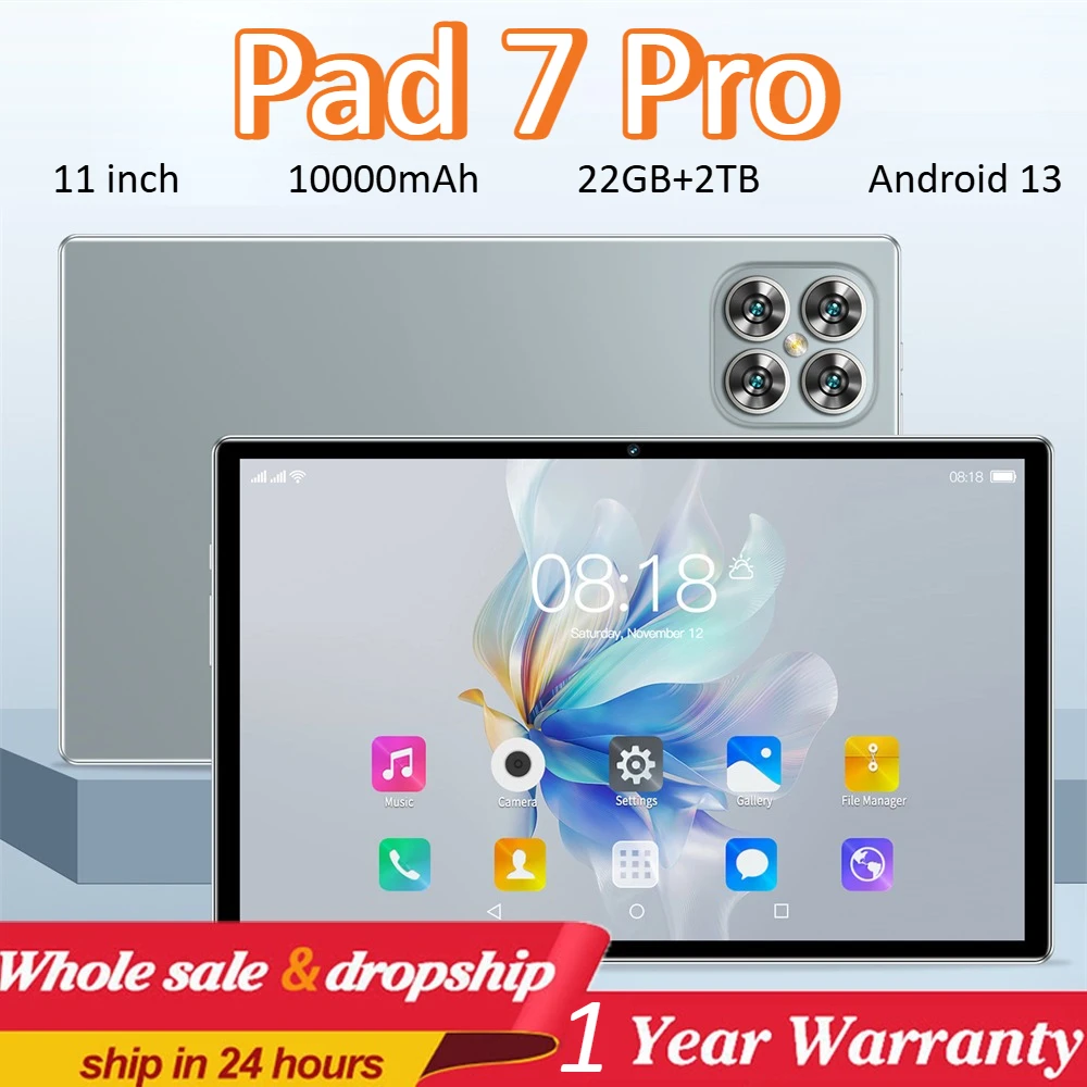 أجهزة لوحية جديدة 7 Pro أصلية مقاس 11 بوصة تعمل بنظام أندرويد 13 علامة تبويب رخيصة 5G بشريحتين 10000 مللي أمبير في الساعة للأطفال مع لوحة مفاتيح للكمبيوتر المحمول #1