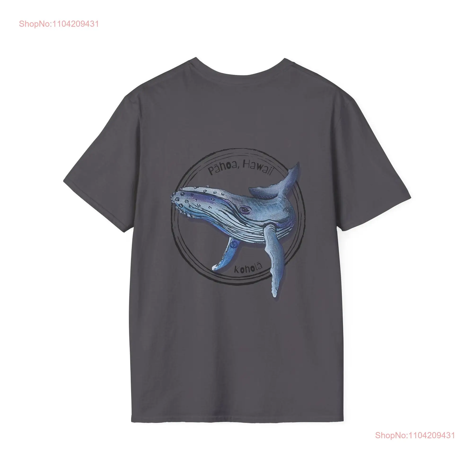 Kohola Humpback Whale Pahoa Hawaii Softstyle T Shirt long or short sleeves