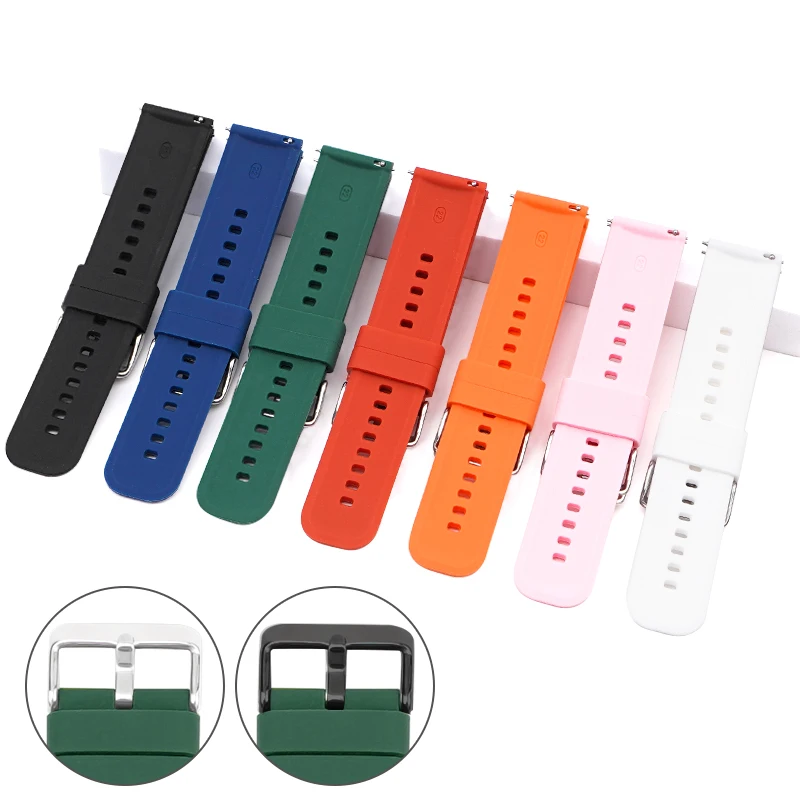 Soft Silicone Strap for Xiaomi Huawei Replacement Bracelet Sport Watchband 16/18/20/22mmfor Samsung S3 Seiko Watch Accessories