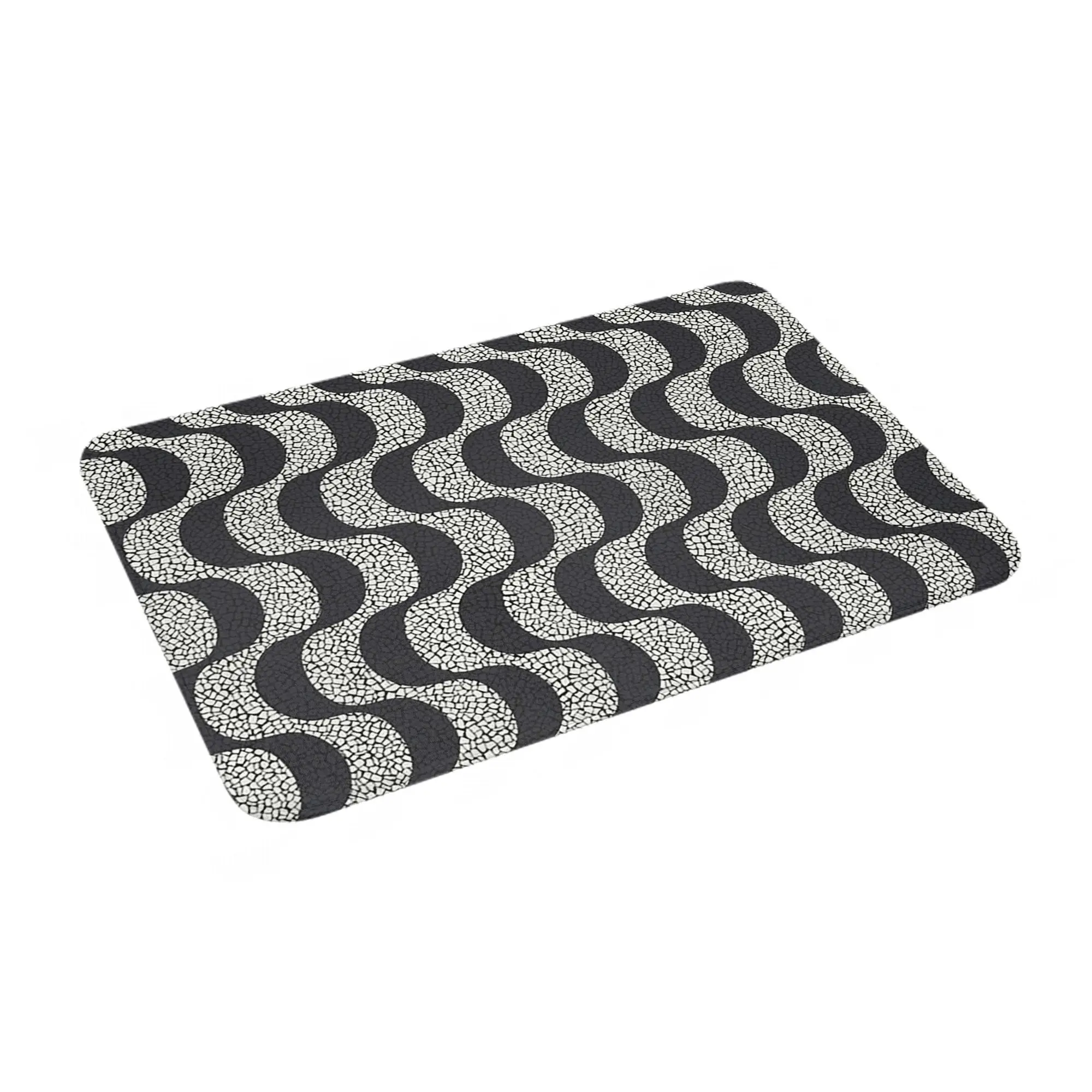 Walk the Streets of Rio Copacabana Sidewalk Theme Anti-slip Doormat Floor Mat Rug for Kitchen Entrance Home Balcony Footpad Mats