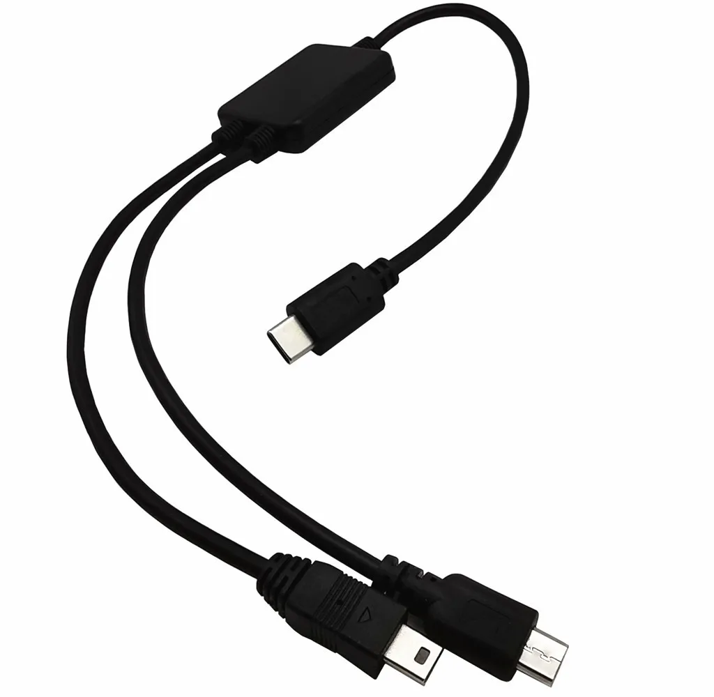 동시 동시 통역 OTG 듀얼 데이터, 1 분 2 USB 3.1, C타입-미니 5P, 마이크로 USB OTG 케이블