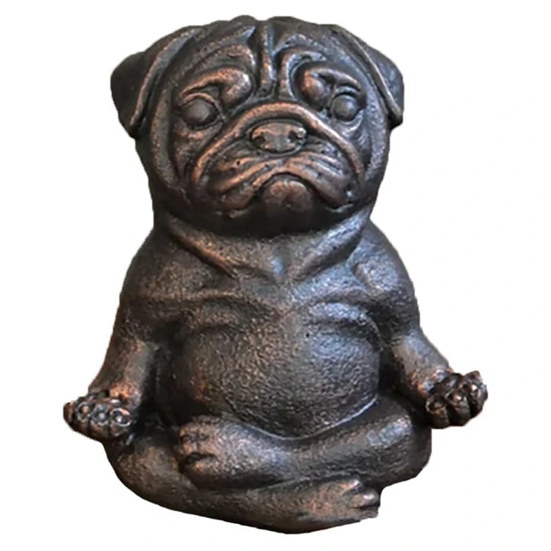 Meditation Dog Statue, Yoga French Bulldog Statue, Realistic Resin Pug Sculpture Home Decor, Gift For Pug Lovers