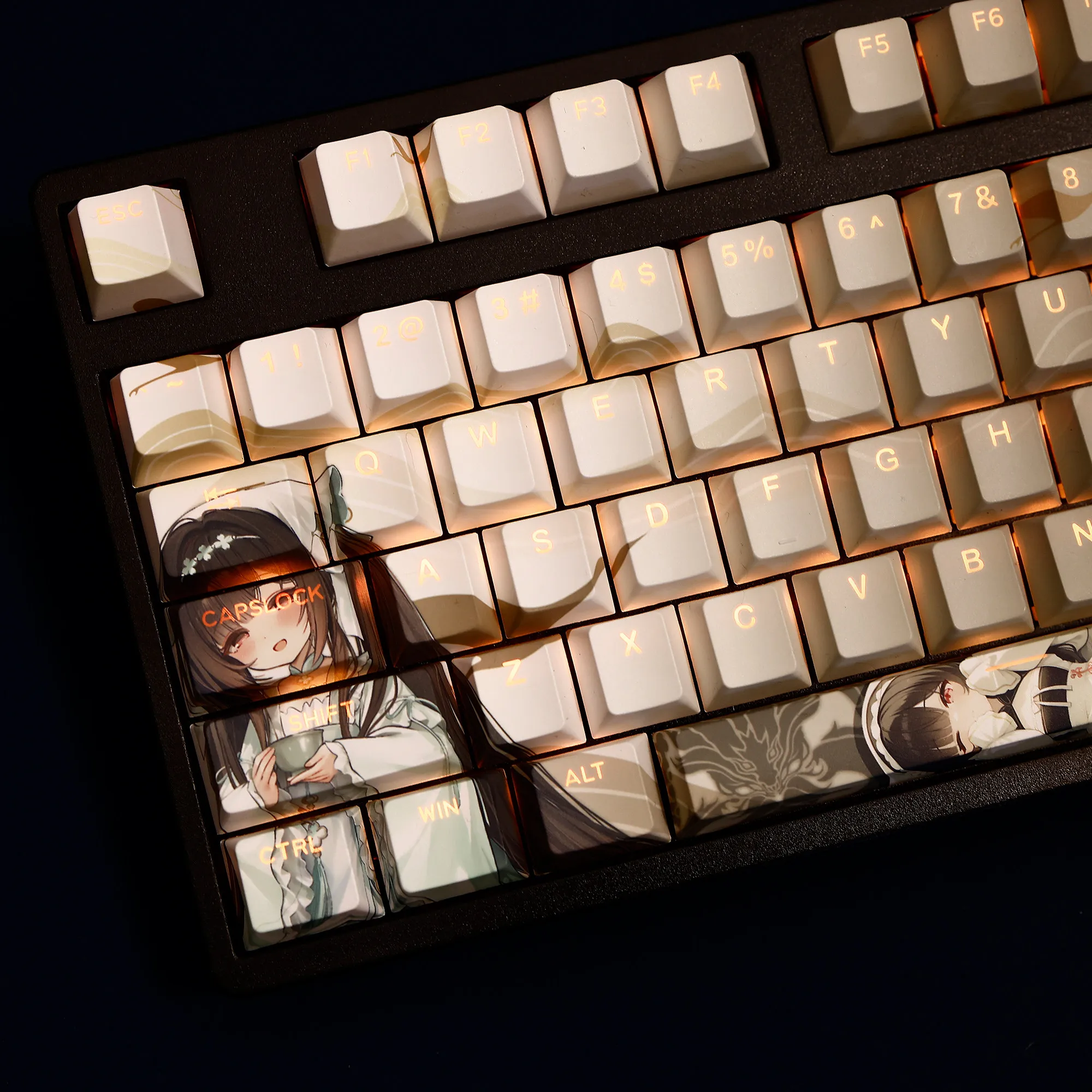 ROC Chang Feng 108 Key Cap Azur Lane Key Cover PBT DYE Sublimation Cherry MX Cross Axis Switch Keycap Mechanical Keyboard Otaku