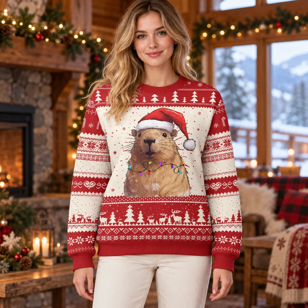 2027 Cute Animal Ugly Christmas Sweater Playful Wildlife Prints on Crewneck Sweaters for Men Women and Festive Winter Outfits