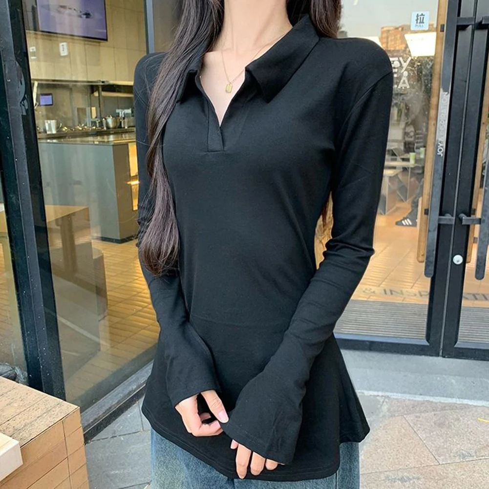 Casual Neck Top 2000S Aesthetic Ideal For Summer Travel Ready Top Slight Stretch Solid Pattern Suitable For All Seasons
