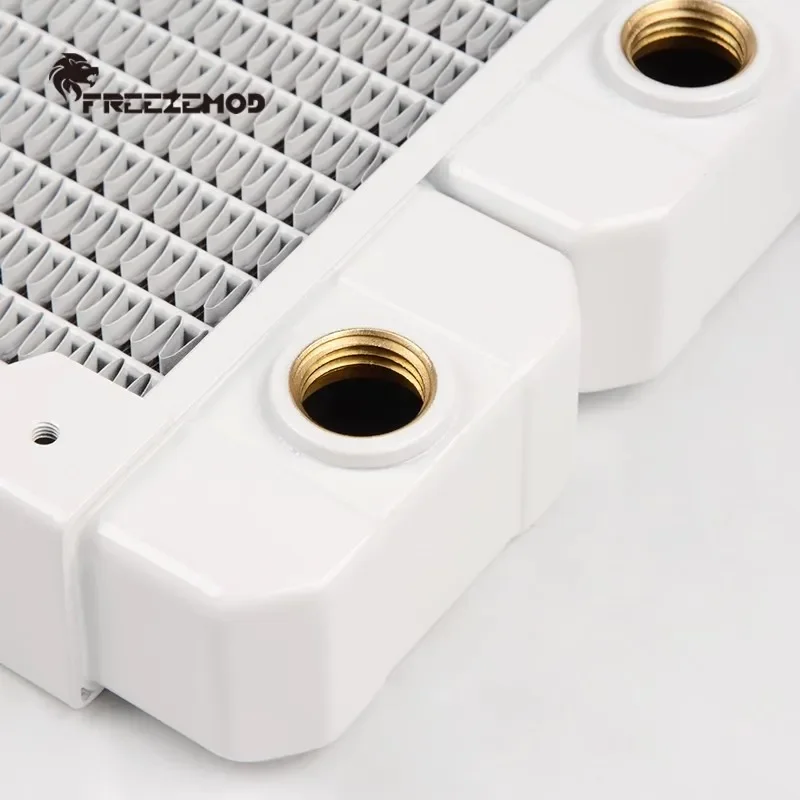 FREEZEMOD 2024 New 120mm White Copper Radiator PC Water Cooler Copper Liquid Cooling 12CM Fan TSRP-TW-White120