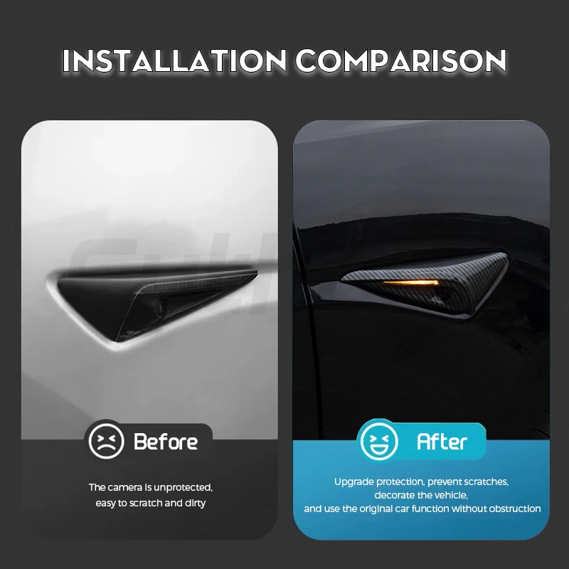 Futhope Update Side Camera Full Protection Cover for tesla model 3 highland model 3/Y/X/S HW 3.0/4.0 Decoration Trim Cover