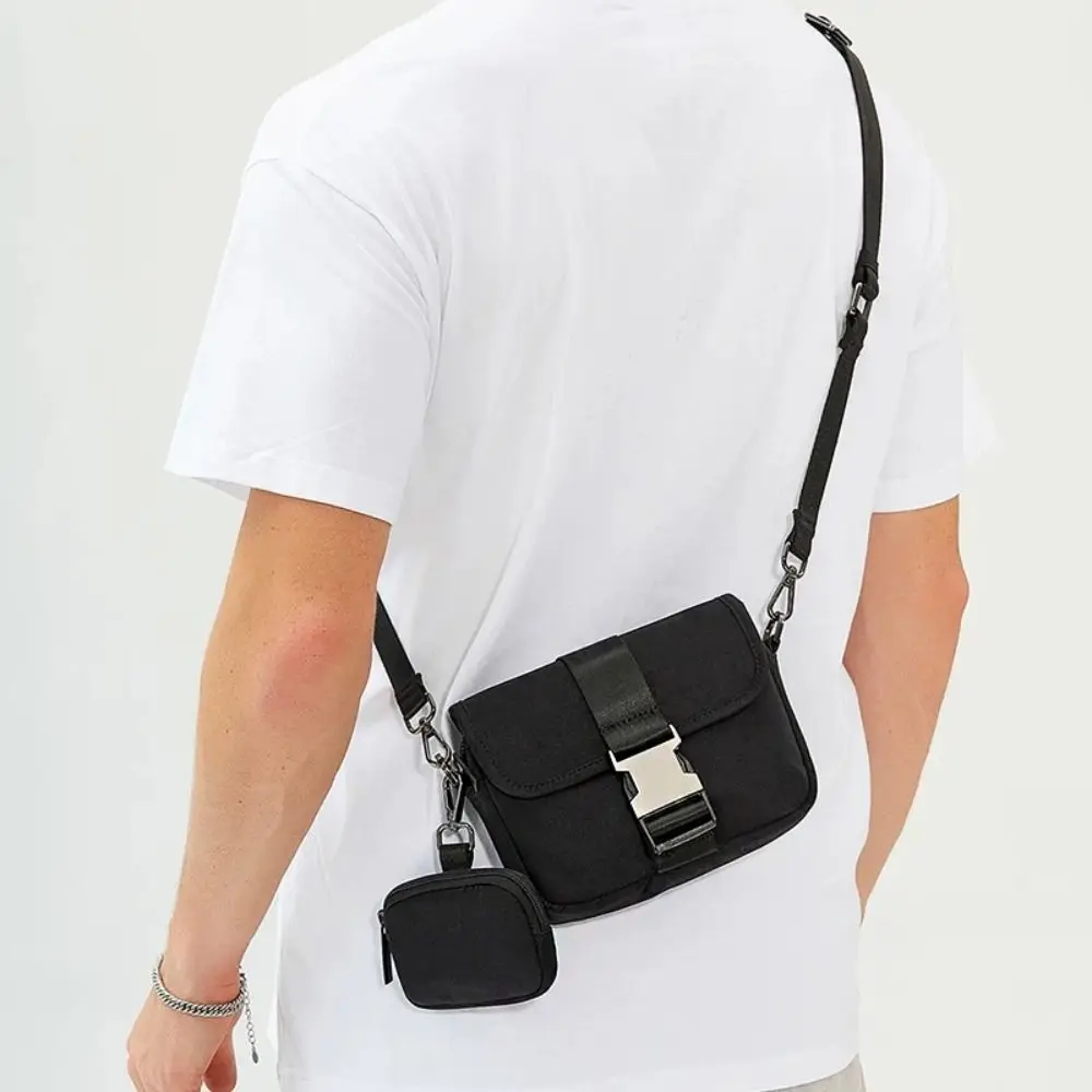 

Oxford Cloth Men's Messenger Bag Black Large Capacity Waterproof Shoulder Bag Casual Multi Functional Outdoor Travel Pouch