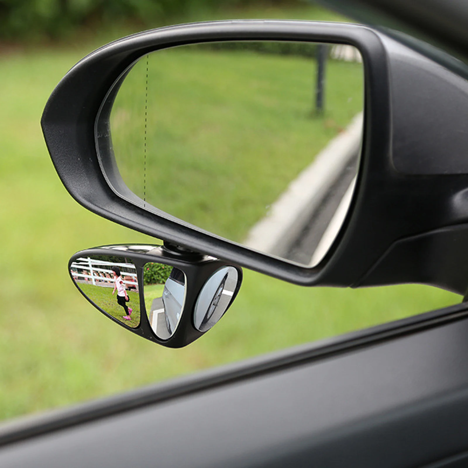 

1 Pcs 3 in 1 360 Degree Rotation Three Sided Blind Spot Mirror Reversing Blind Spot Convex Mirror, Right & Left