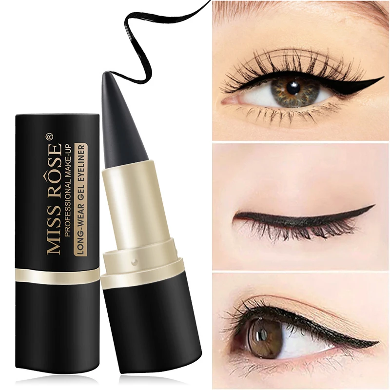 1PC crema per Eyeliner impermeabile nera lunga durata facile da indossare Eyeliner Gel opaco penna per Eyeliner ad asciugatura rapida trucco cosmetico