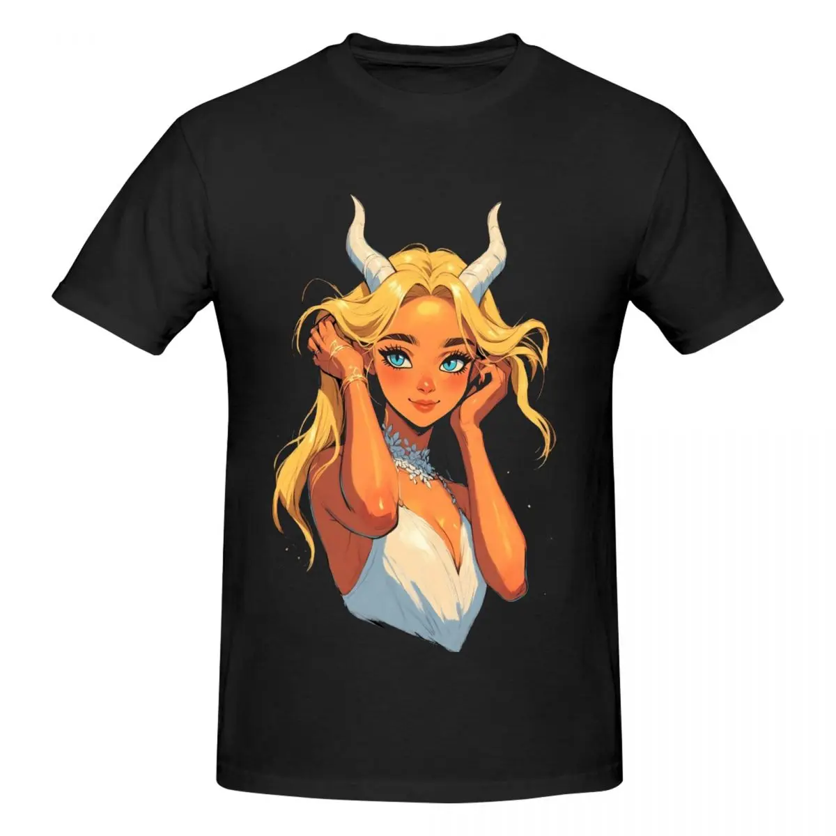 

Мужская футболка Dragon Girl со светлыми волосами, хлопковые футболки больших размеров, мужская летняя одежда с короткими рукавами и круглым вырезом, топы S-6XL