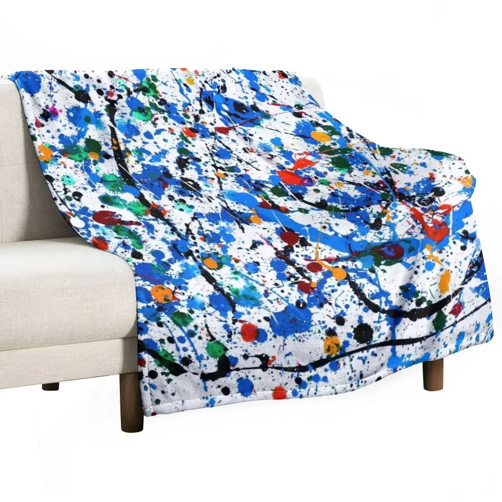 

Frenzy in Blue Throw Blanket Large Summer Beddings Sofa Flannel Blankets