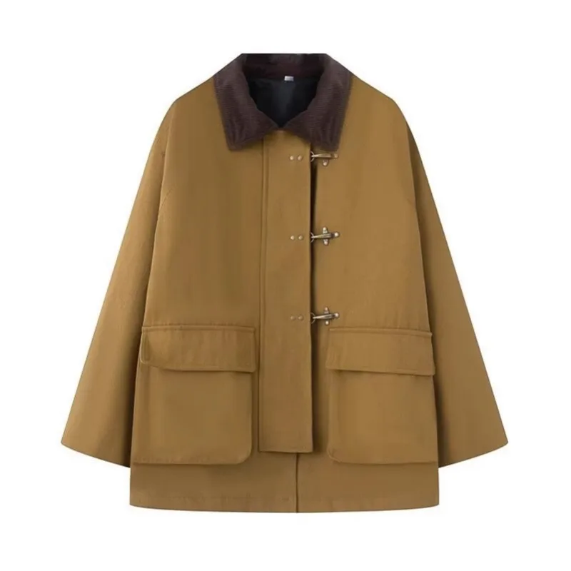 

2025 European and American Style New Jacket Winter Women's Clothing Large Pocket Cotton Parka Coat Female Clothing