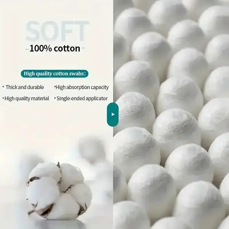 500 قطعة صندوق أعواد قطنية للاستعمال مرة واحدة مع رأس مستدير مزدوج النهاية لإزالة المكياج والمكياج التنظيف اليومي رعاية الحيوانات الأليفة متعددة الأغراض #4