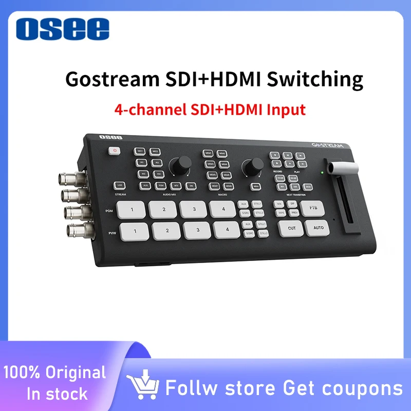 Osee gostream duet 4-kanal sdi hdmi switching multi maschine live streaming, aufzeichnung, video misch übergang