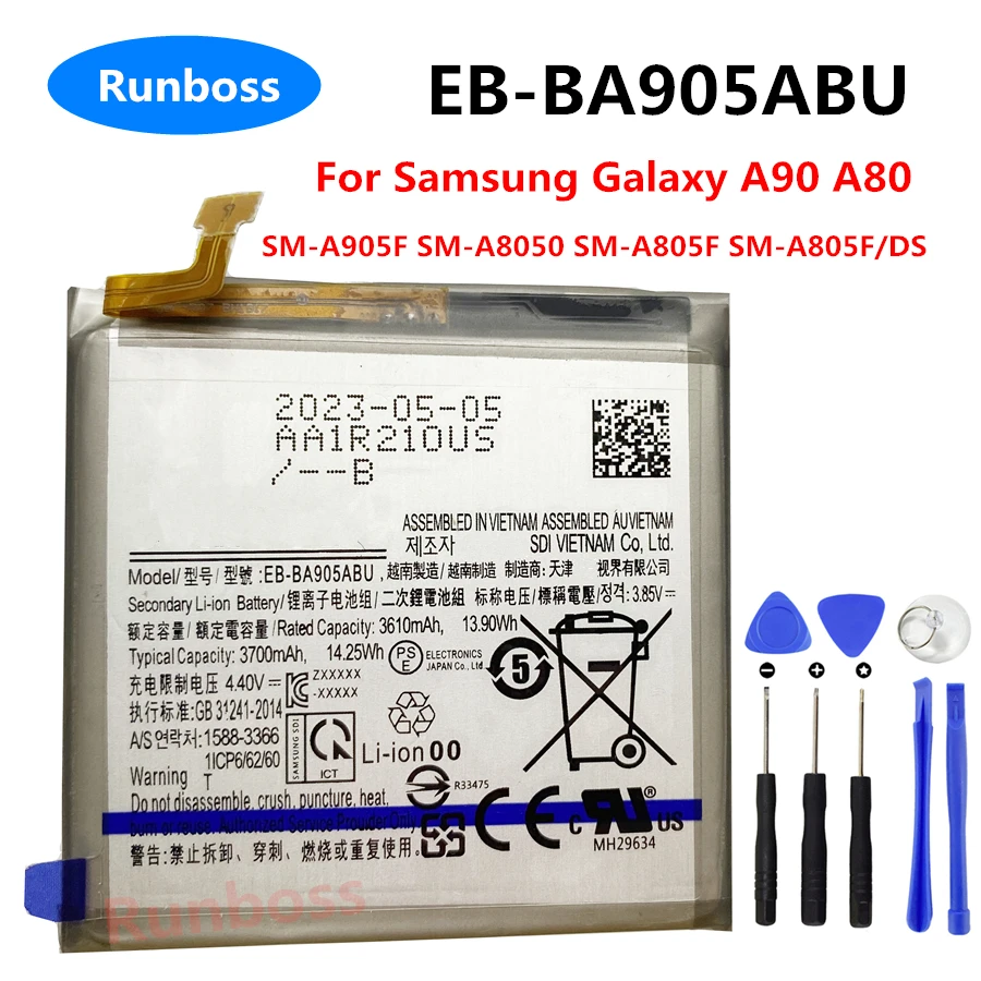 EB-BA905ABU 3700mAh New High Quality Phone Battery For Samsung Galaxy A90 A80 SM-A905F SM-A8050 SM-A805F SM-A805F/DS Batteries