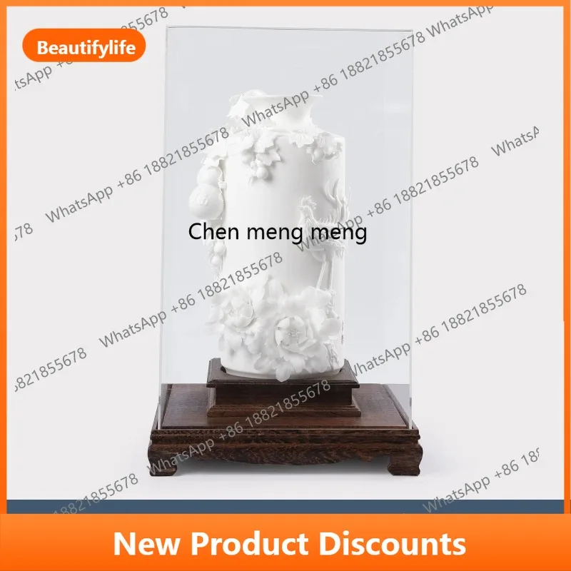 

C56 New Chinese high-grade suet jade white porcelain vase ornament, decorative gift ornament