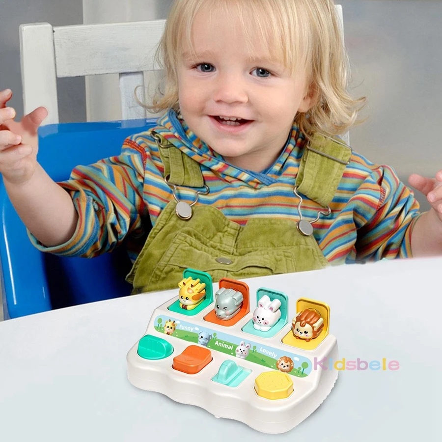 Frühes Lernen Kognitive Übung Spielzeug Kinder Tier Versteckspiel Maschine Spiel Baby Finger Geschicklichkeit Sicherheit Pop-up Schalter Box
