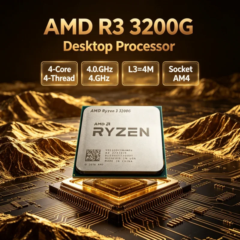 AMD Ryzen 3 3200G 4-Core 4-Thread R3 3200G 4.0 GHz APU L3=4M 65W Processor DDR4 Socket AM4 for Gaming