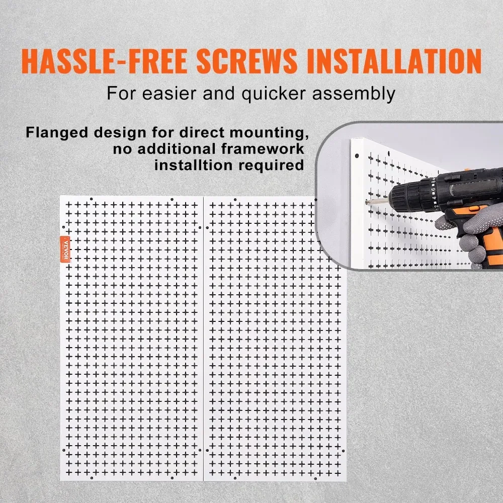 Pegboard Wall Organizer 32"x32" 330lbs Metal Garage Pegboard Organizer 2-Pack