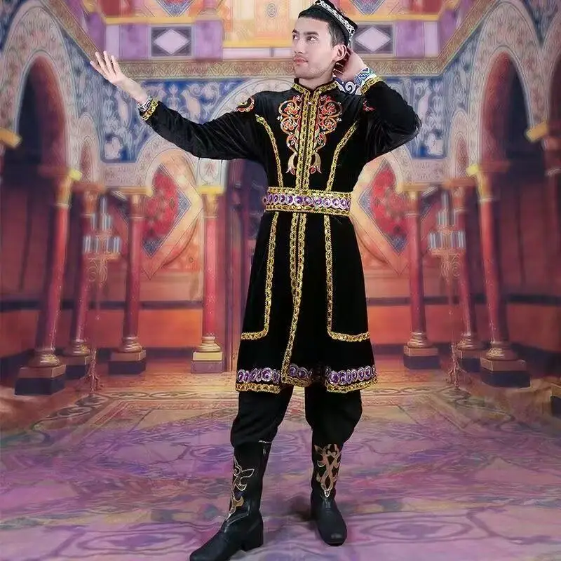 

Xinjiang Dance Clothing Men's Traditional Ethnic Style Dance Stage Performance Suits Niche Exotic Prince Cosplay Costume Male