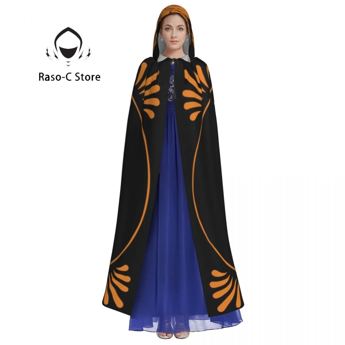 Hooded Cloak Unisex Cloak with Hood Ancient Greek Man In Tunic Stands Laurel Wreath Cloak Vampire Witch Cape Cosplay Costume