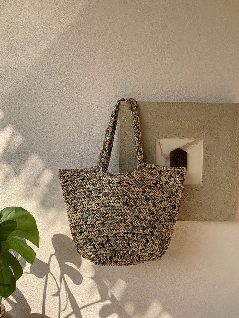 

Bohemian Travel Beach Bag NEW Shopper Purses and Handbags Large Capacity Straw Bag Tote Handmade Crochet Shoulder Bags for Women