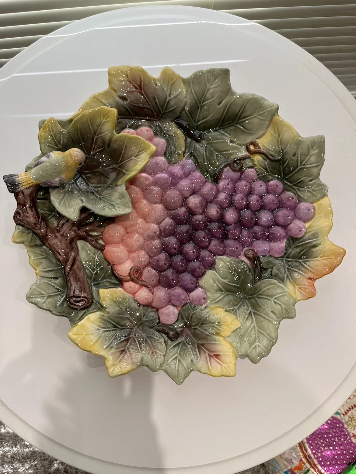 Fangya Ziqi Donglai Purple Grape Ceramic Dried Fruit Tray Home Decorative Dinner Plate Seafood Dipping Plate  Serving Platter