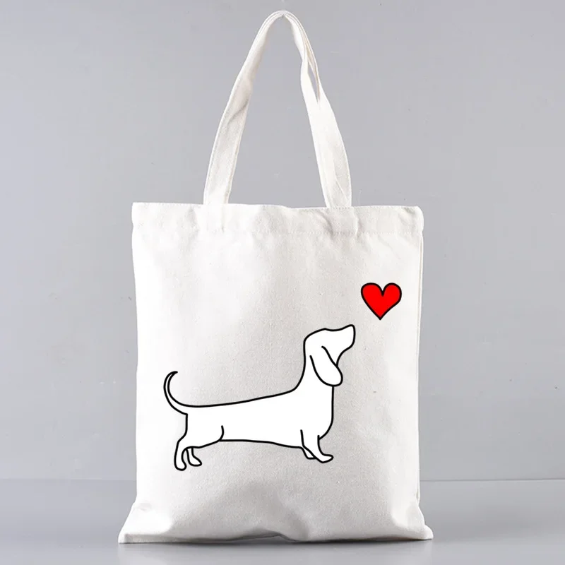 2pcs/set Dachshund Teckel Cute Dog Print Tote Bag Large Capacity Shoulder Bag Women's Casual Handbag for Work School Shopping - view 4