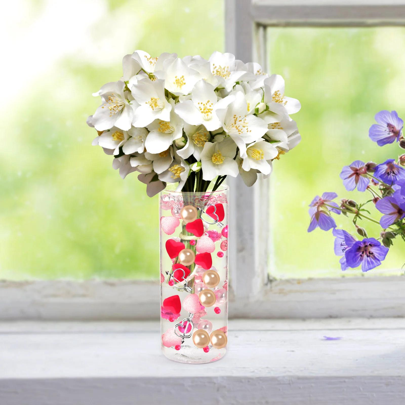 

1Set Vase Filler Floating Resin Pearl Beads for Bridal Hair Accessories Wedding Decoration Holders Valentine Vase Fillers