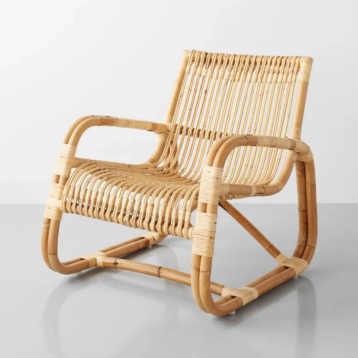 & High End Garden Chair Terrace Cane Leisure Chair Handmade Nature Eco-Friendly Vintage Rattan Rocking Chair
