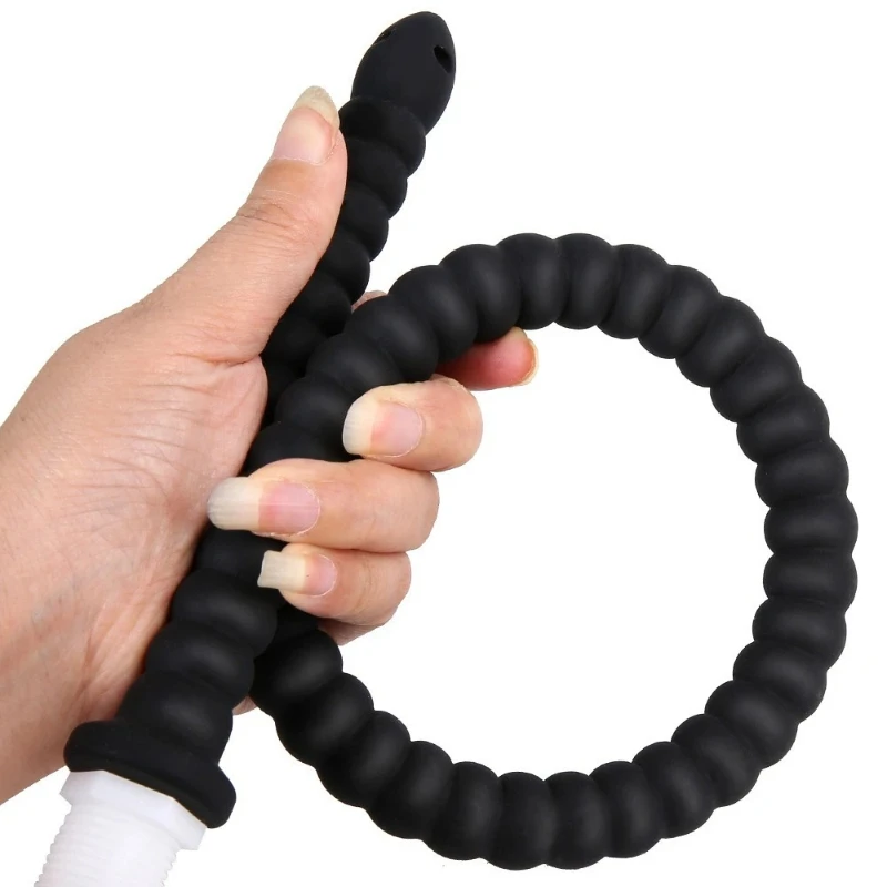 Long Anal Plug Washing Tube Douche Silicone Enema Deep Butt Plug Cleaning Anal Head/Shower /Cleane Nozzle Tip Faucet Attachment