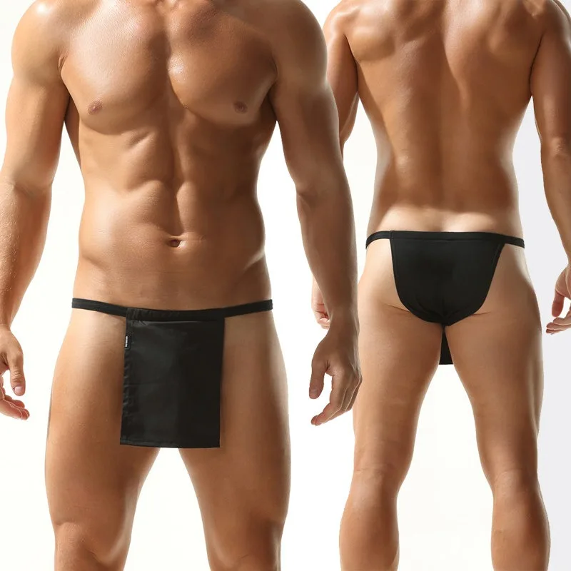 Seobean Men Traditional Japanese Fundoshi Underwear Solid Color Loincloth T-back Thong G-string Breathable Male Lingerie Panties
