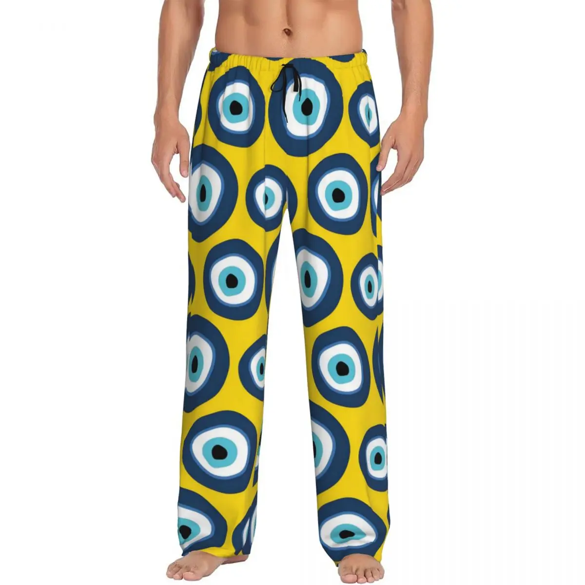 مخصص مطبوعة الرجال نزار عين الشر بيجامة السراويل رمز تميمة ملابس خاصة صالة النوم قيعان مع جيوب #1