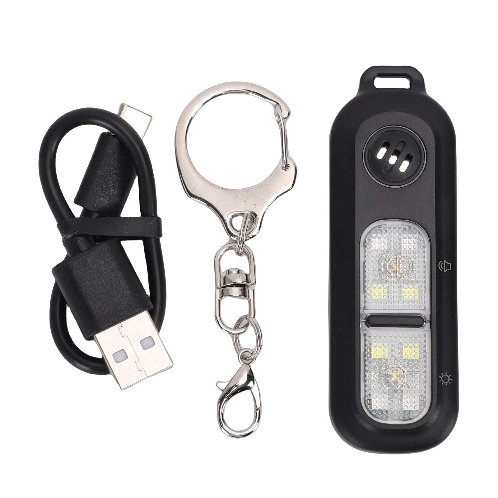 

Personal Safety Alarm Loud 130DB Siren Keychain Alarm with 3 Colors LED Strobe Safety Lights Rechargeable for Running