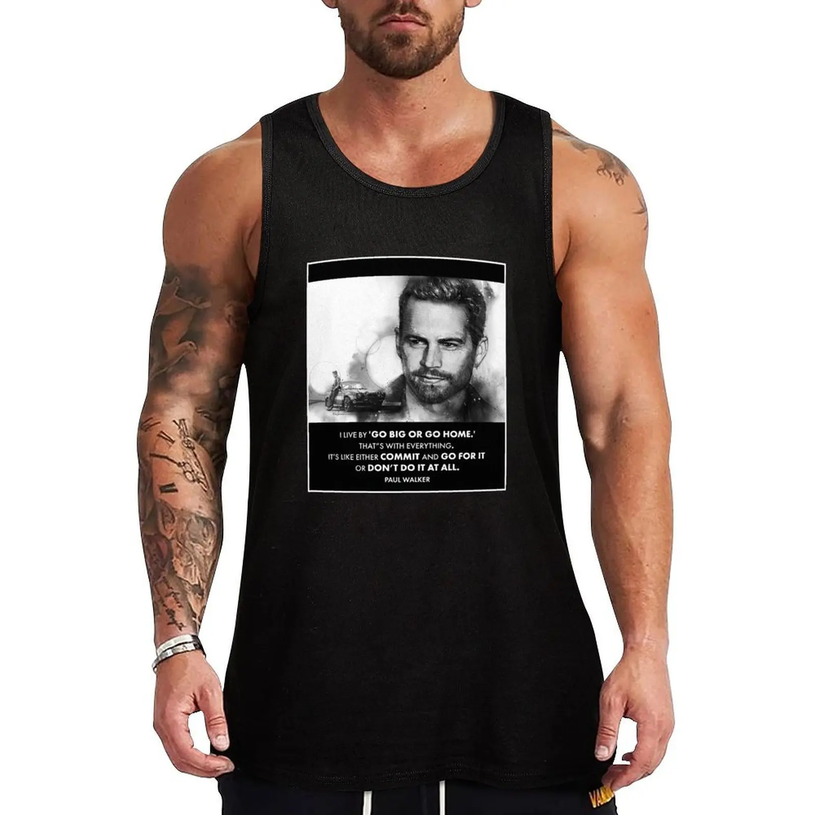 Paul Walker Tank Top Basic Layering Tank Top Soft Cotton Sleeveless Shirt
