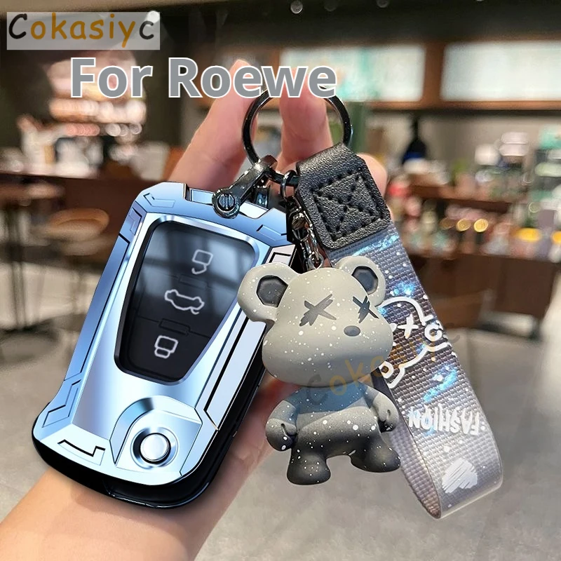 Zinc alloy silicone key case protective cover For Roewe rx3 rx5 rx5max rx8 Remote Car Keychain Accessories