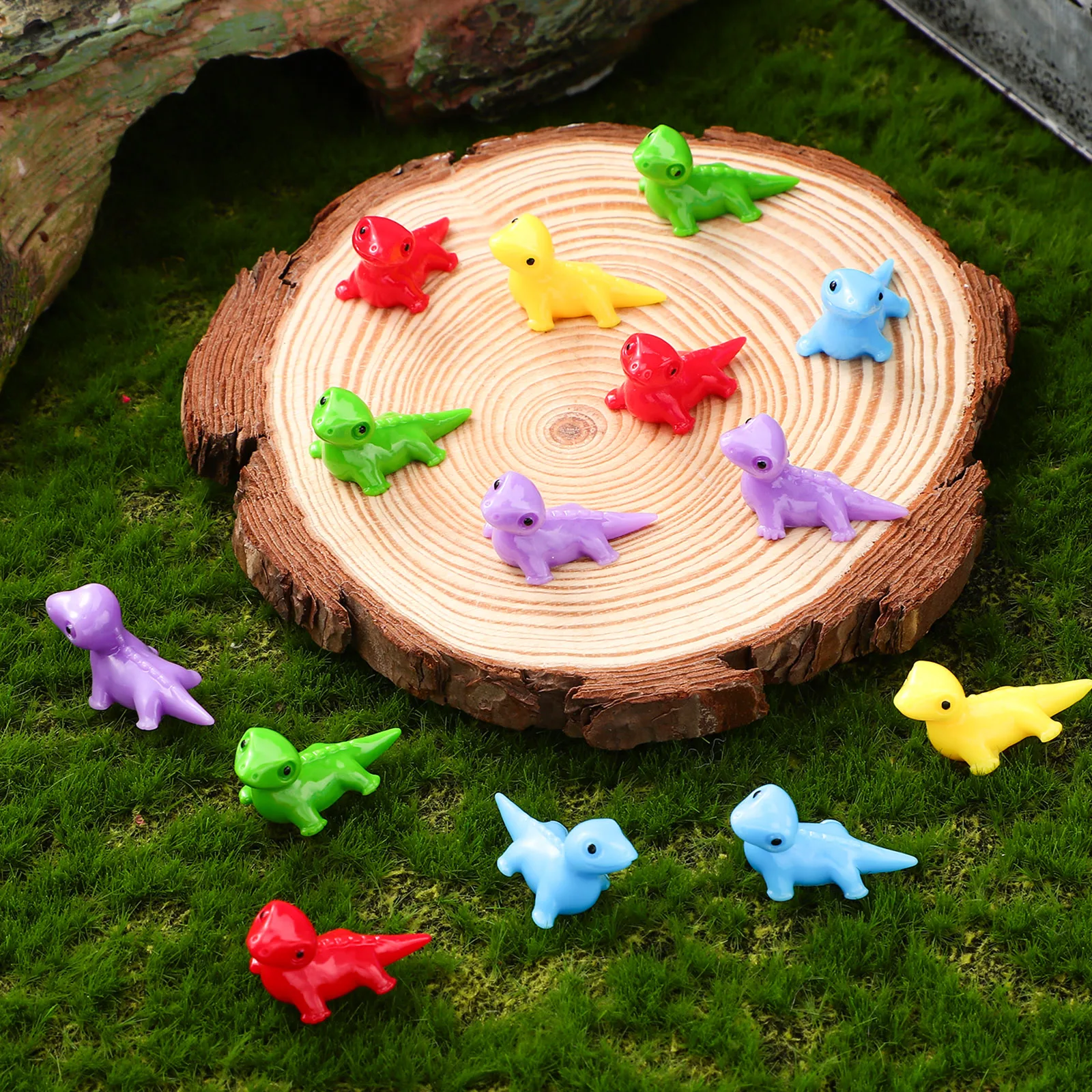 100 pcs Mini Resin Lizards Exquisite Design Bright Colors For Dollhouse Bonsai Garden Decor Miniature Tiny Animal Ornaments