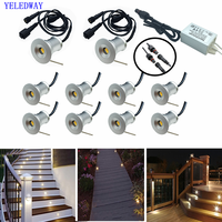 Outdoor 1W Mini LED Deck Light Recessed Underground Stair Step Lamps 12V Garden Pathway Yard Landscape Waterproof Spotlight 220V