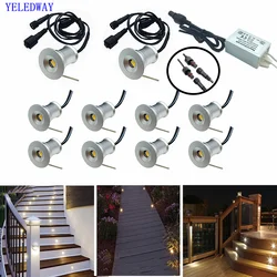 Outdoor 1W Mini LED Deck Light Recessed Underground Stair Step Lamps 12V Garden Pathway Yard Landscape Waterproof Spotlight 220V