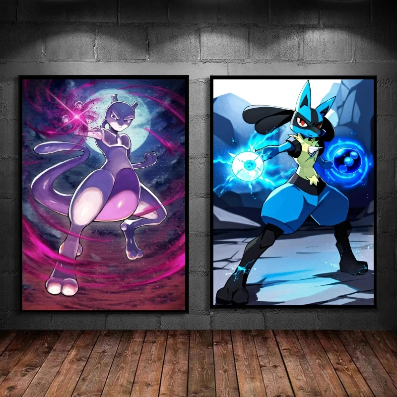 

Anime Posters Pokemon Lucario Children's Bedroom Decor Picture High Quality Art Gifts Modular Prints Kid Action Figures