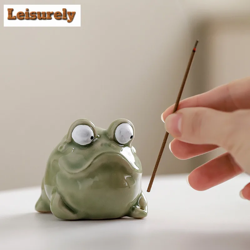 Teasing Frog Incense Holder Mist Smoking Steamers Incense Burners Consecrate Scented Aromatic Candles Censer Teaware Craft
