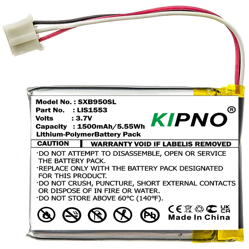 

Li-Polymer Speaker Battery for Sony,3.7v,1500mAh,MDR-XB950N1 WH-CH700N SRS-WS1 SRS-X1,LIS1553(SY6) A-2215-026-A LIS1553HNPCS