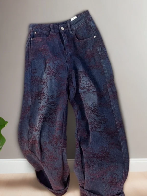 

Slimming High Waist Wide Leg Jeans Women's Premium Feel Spring Season Straight Cut Waed Denim Pants Casual Multi ket