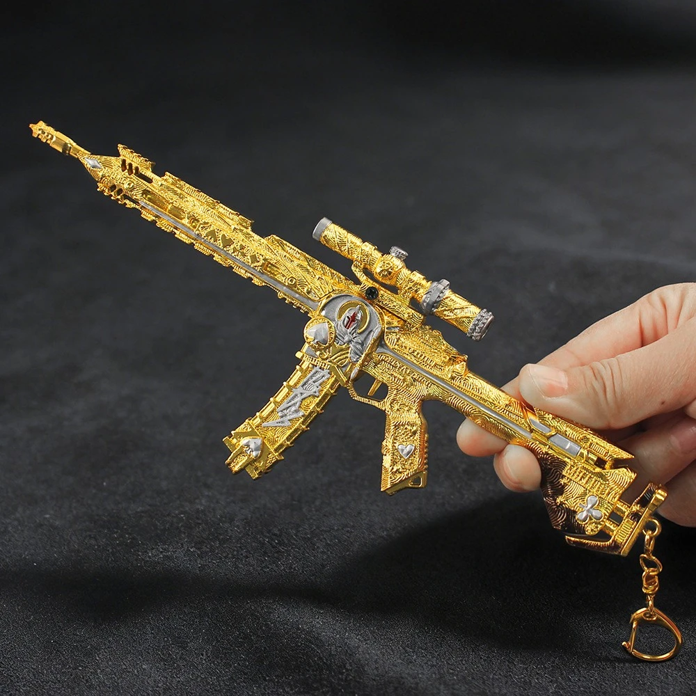 In Stock Delta Force M416 Ace of Destiny Game Peripherals Keychain Metal Model Sword Props Desktop Decoration Birthday Gift Toys