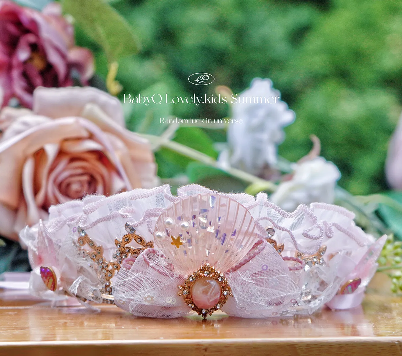 Meerjungfrau-Prinzessin Mädchen Langes Kleid Puffärmel Kurzarm Kinder Rosa Seestern-Dekor Partykleid Kinder Geburtstag Fotografie-Kleid – Detail 25