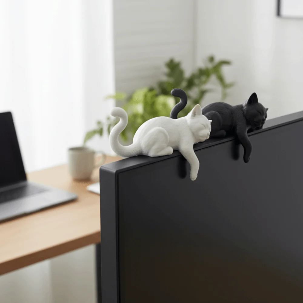 Gifts Cute Desk Cat Decorations 3D Printed Funny Sleeping Cat Ornament Creative Decorative Cat Statues Home Decoration