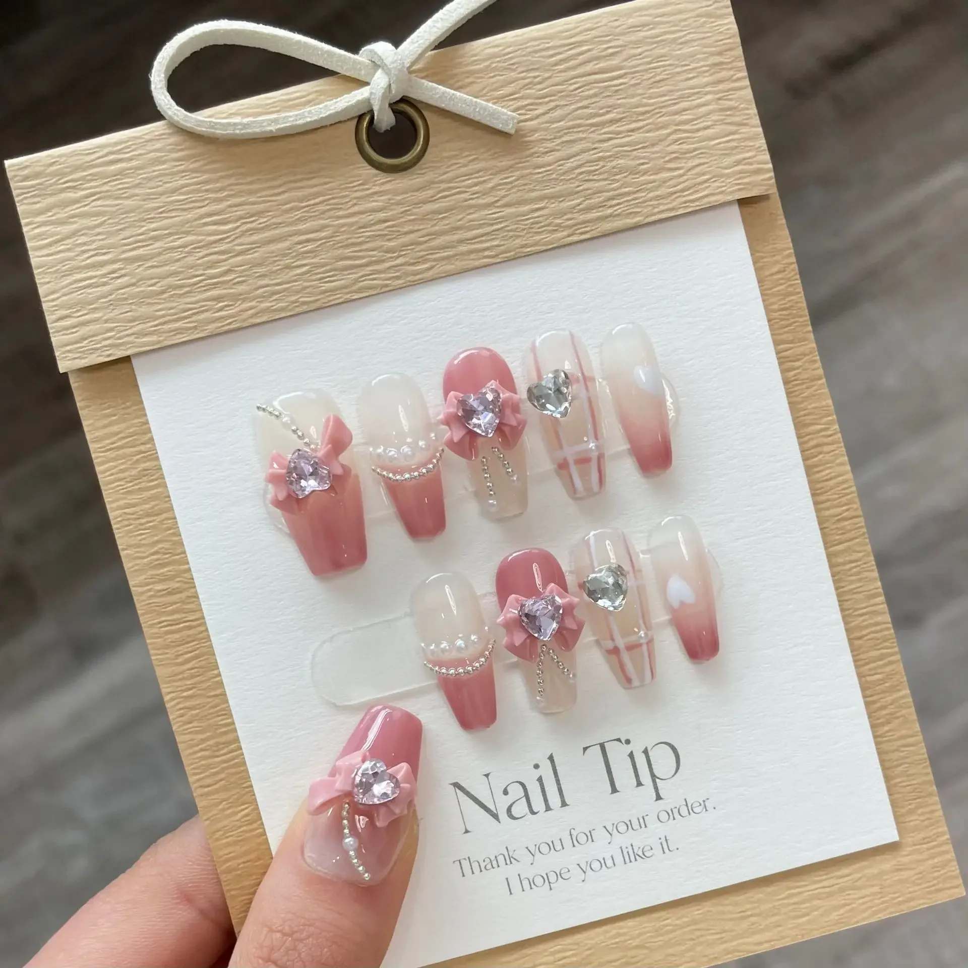 Mode Handgemaakte Herbruikbare Decoratie Nep Nagels Volledige Cover Kunstmatige Manicuree Draagbaar