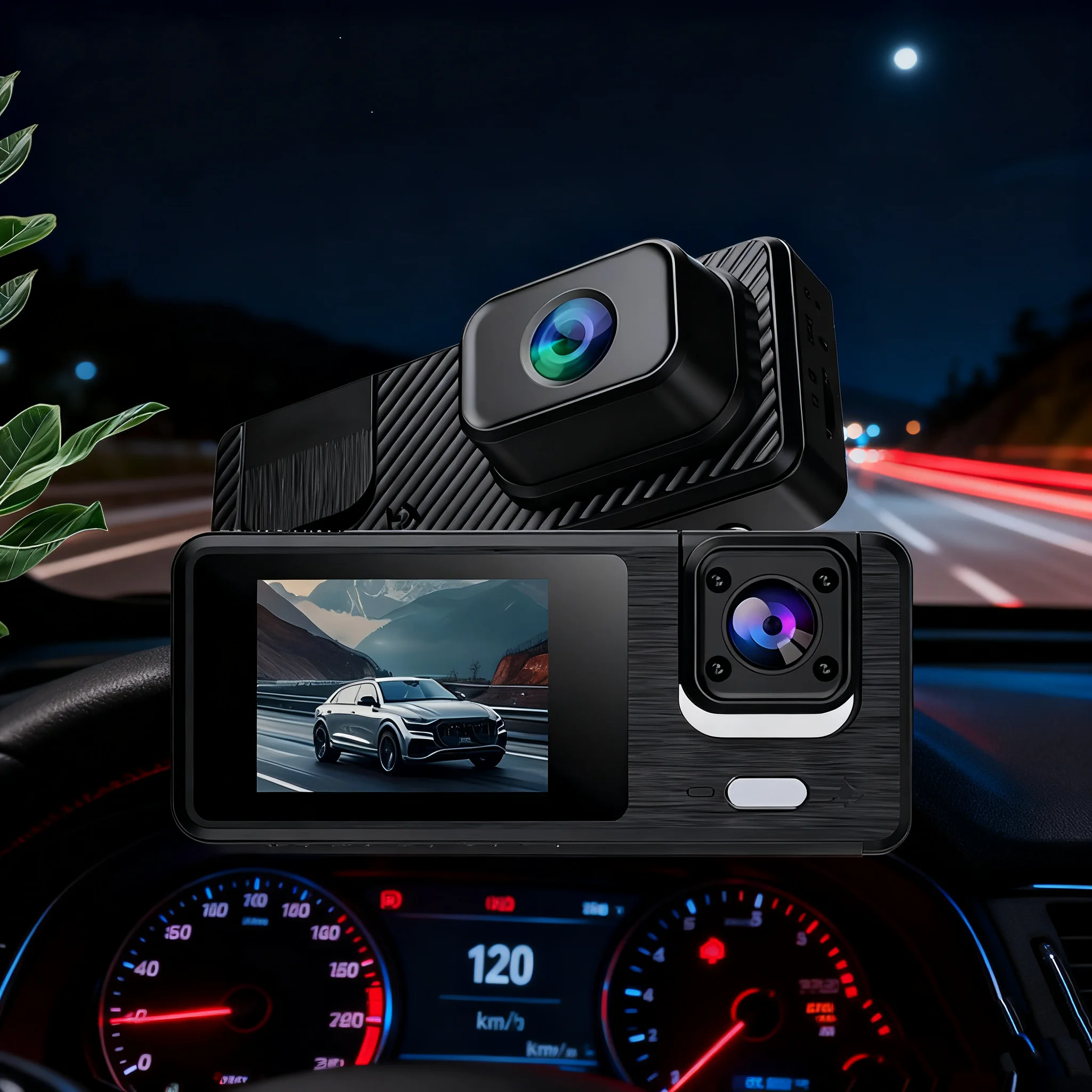 

Driving Recorder HD 1080P 2 Inches Screen 3 Way With Wifi 3 Lens Parking Monitoring With Night Vision Car DVR Recorder 1080P